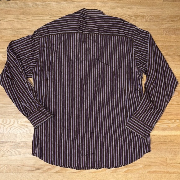 BUGATCHI Uomo 100% Cotton Long Sleeved Button Down Dress Casual Shirt - Picture 7 of 9